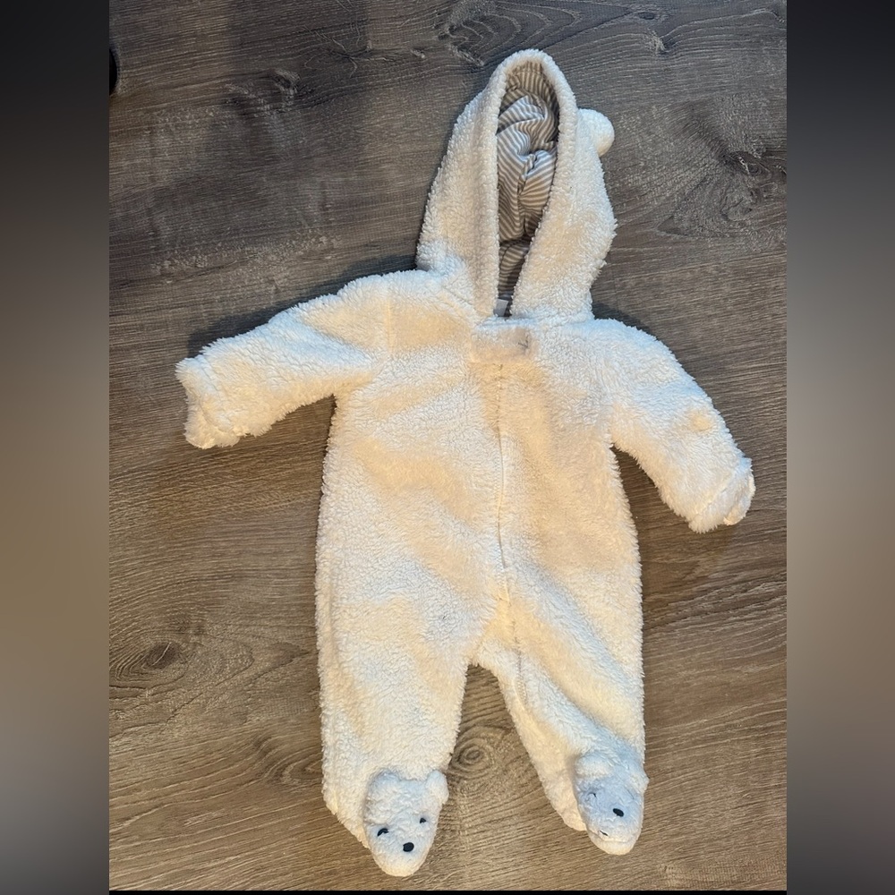 Carters Newborn Baby Bear Fleece Bunting Zip Front Winter Jumpsuit